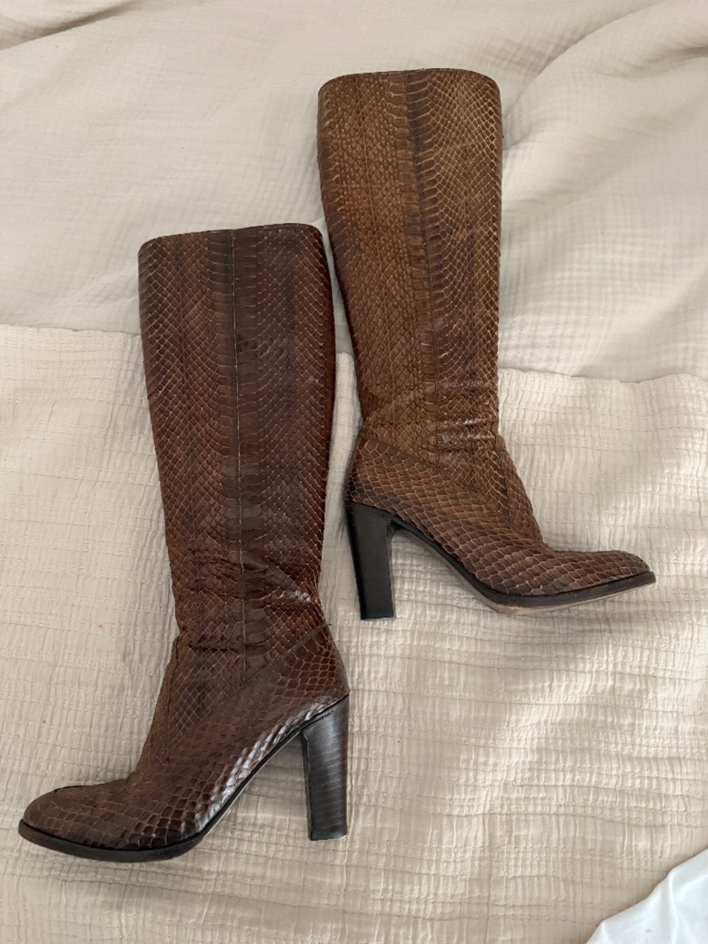 Vintage Brown Snakeskin boots Sz. 6.5